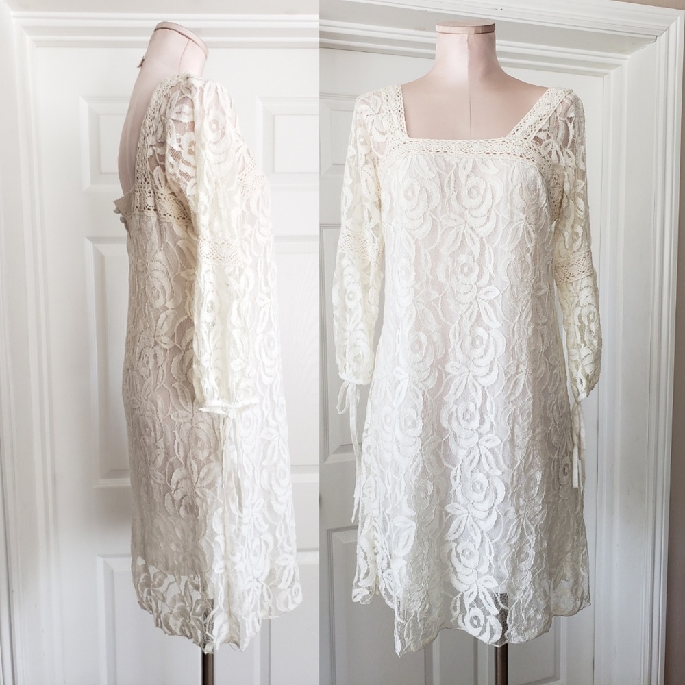 New With No Tags Solitaire Lace Boho Chic Dress Beach Coverup M